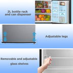 Mainstays 3.2 Cu Ft 2-Door Compact Refrigerator with Freezer, Stainless Steel, Mini Fridge for Dorm, Apartment & Office