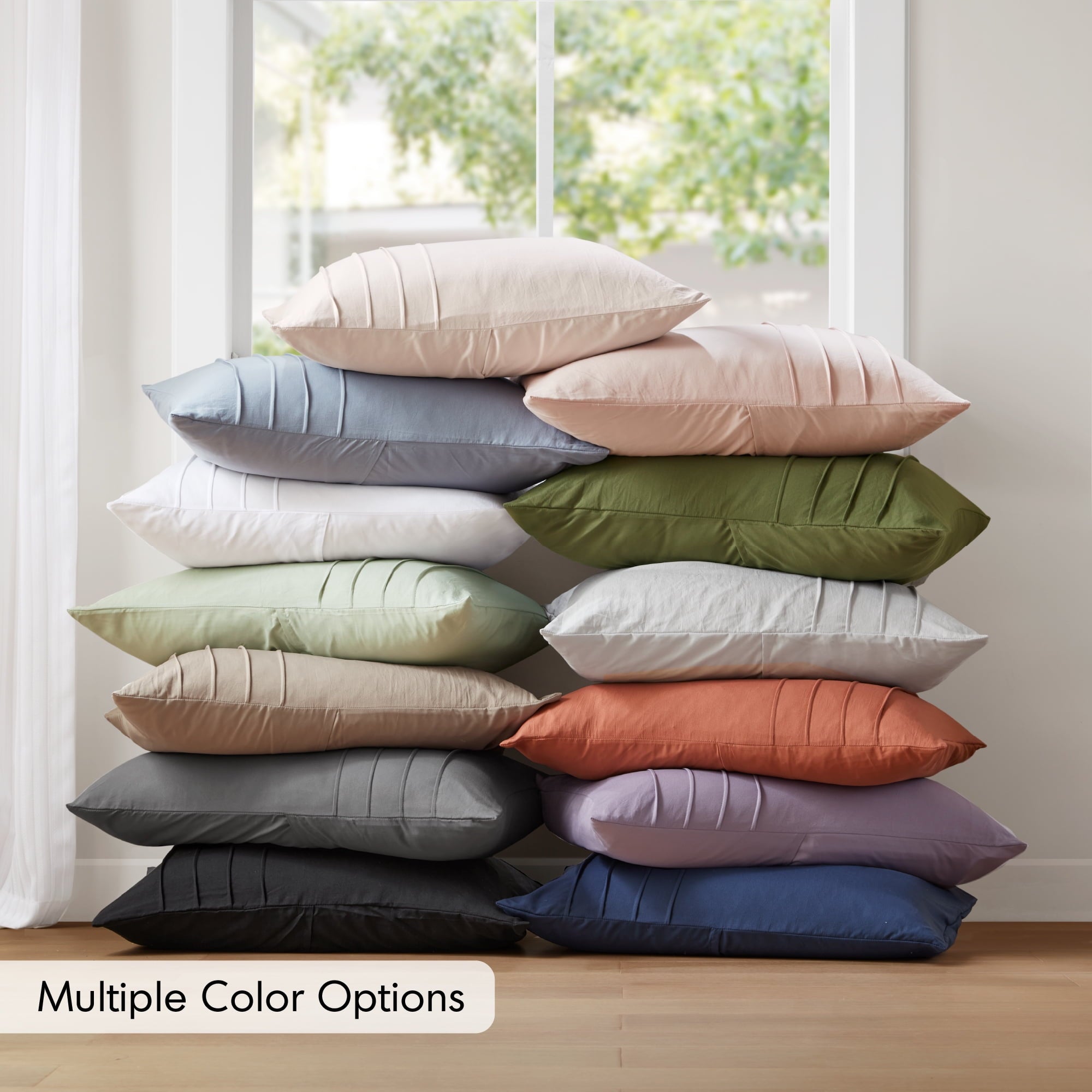 Regency Heights Queen Comforter Set, Boho 3-Piece Pintuck Stitching Bedding Set, Soft Washed Pleated Bed Sets with Pillow Sham Neutral