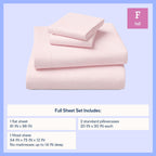 Mainstays Kids 100% Cotton Percale Bed Sheet Set, Full, Light Pink, 4 Pieces