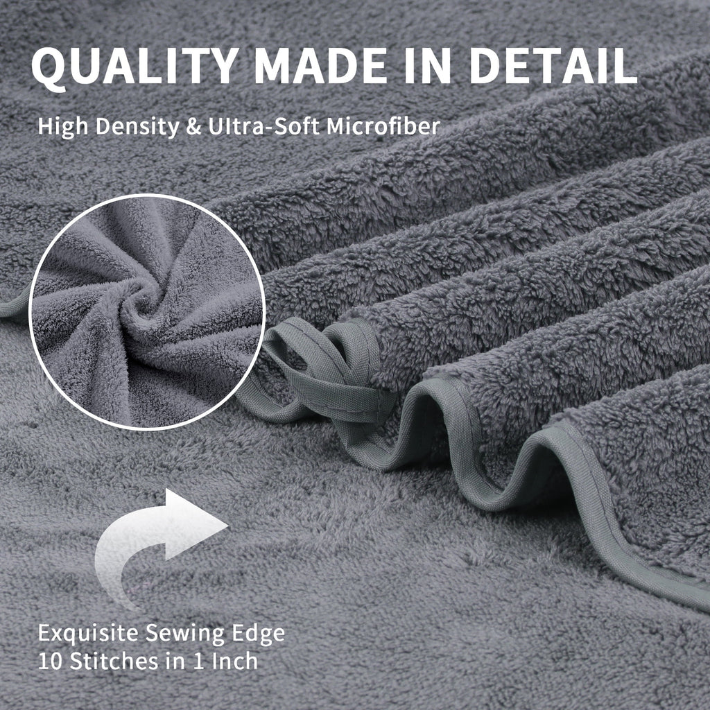 Jessy Home 4 Pack Oversized Bath Sheet Towels 700 GSM Ultra Soft Dark Gray Bath Towel Set