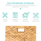 Best Choice Products 10.5x10.5in Hyacinth Storage Baskets, Set of 5 Multipurpose Collapsible Organizers - Natural