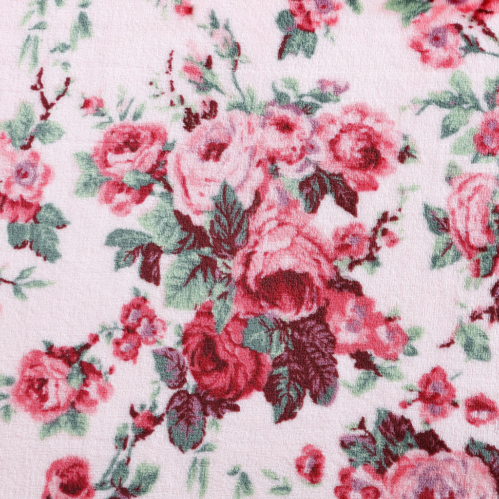 Betsey Johnson Vintage Floral Light Pink & Pink Full/Queen Bed Blanket, Soft Cozy Bedroom Blanket, Machine Washable