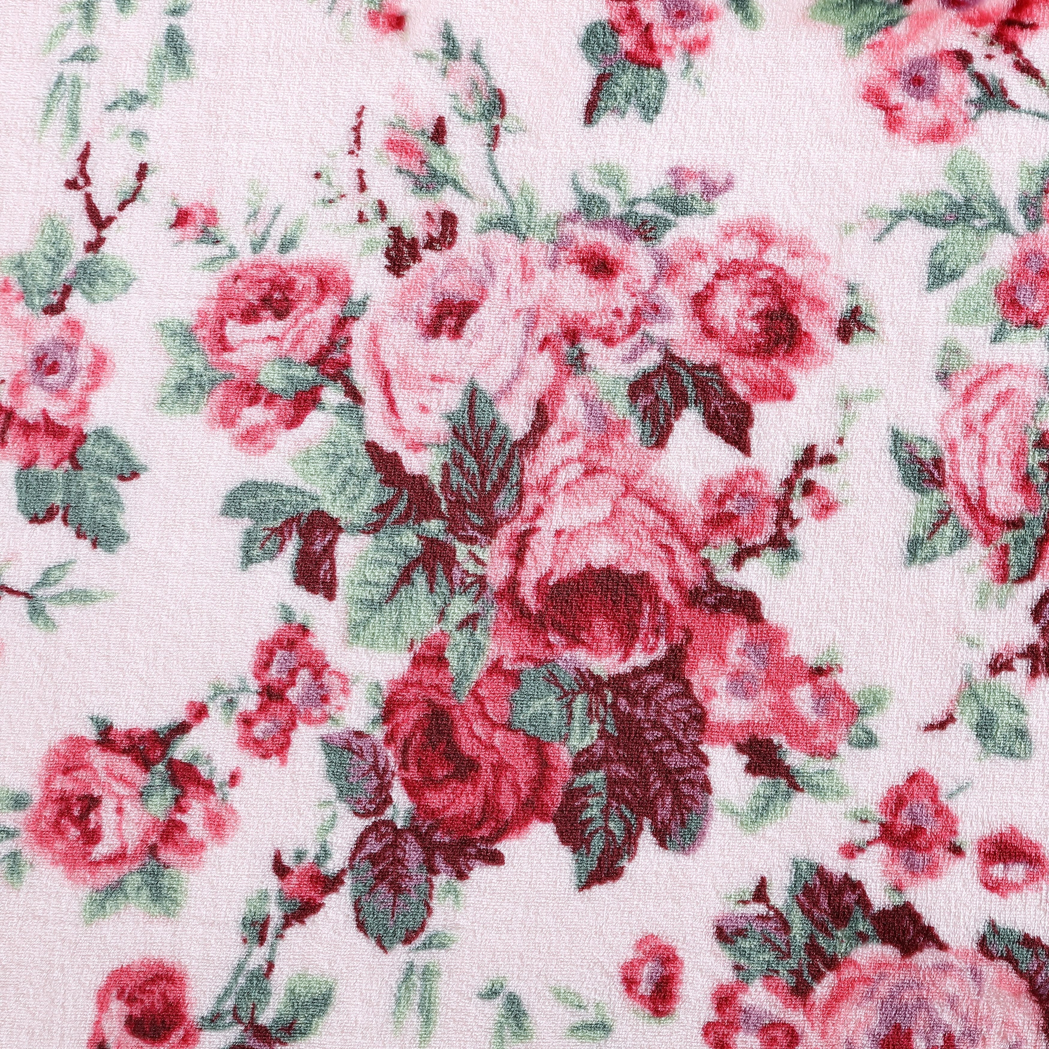 Betsey Johnson Vintage Floral Light Pink & Pink Full/Queen Bed Blanket, Soft Cozy Bedroom Blanket, Machine Washable