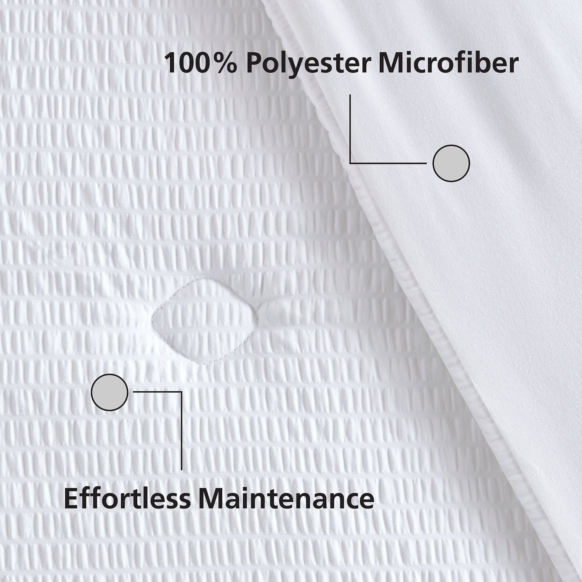 Mainstays Full/Queen Comforter, Reversible Down Alternative, All-Season, White Seersucker