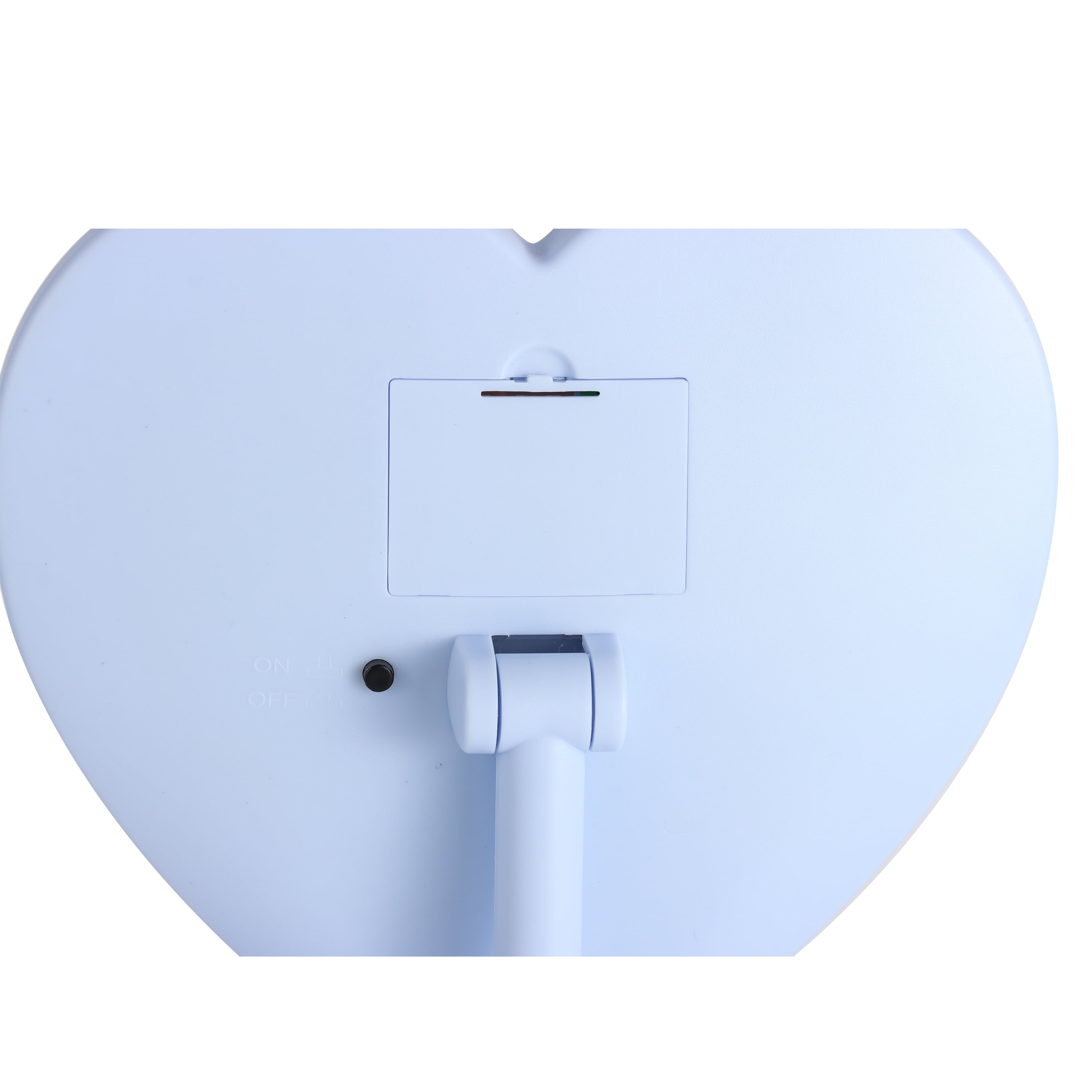 Mainstays 11.26" Tall Light Blue Plastic Frame Tabletop Heart Shaped LED Lighted Mirror with Trinket Tray
