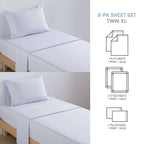 Campus Comforts by New Sega Home 2-Pack Microfiber Sheet Set, One Print, One Solid, Flora, Lilac, Twin-XL