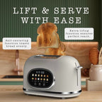 Rae Dunn Toaster, Digital Retro Stainless Steel with 6 Shade Settings, Cream