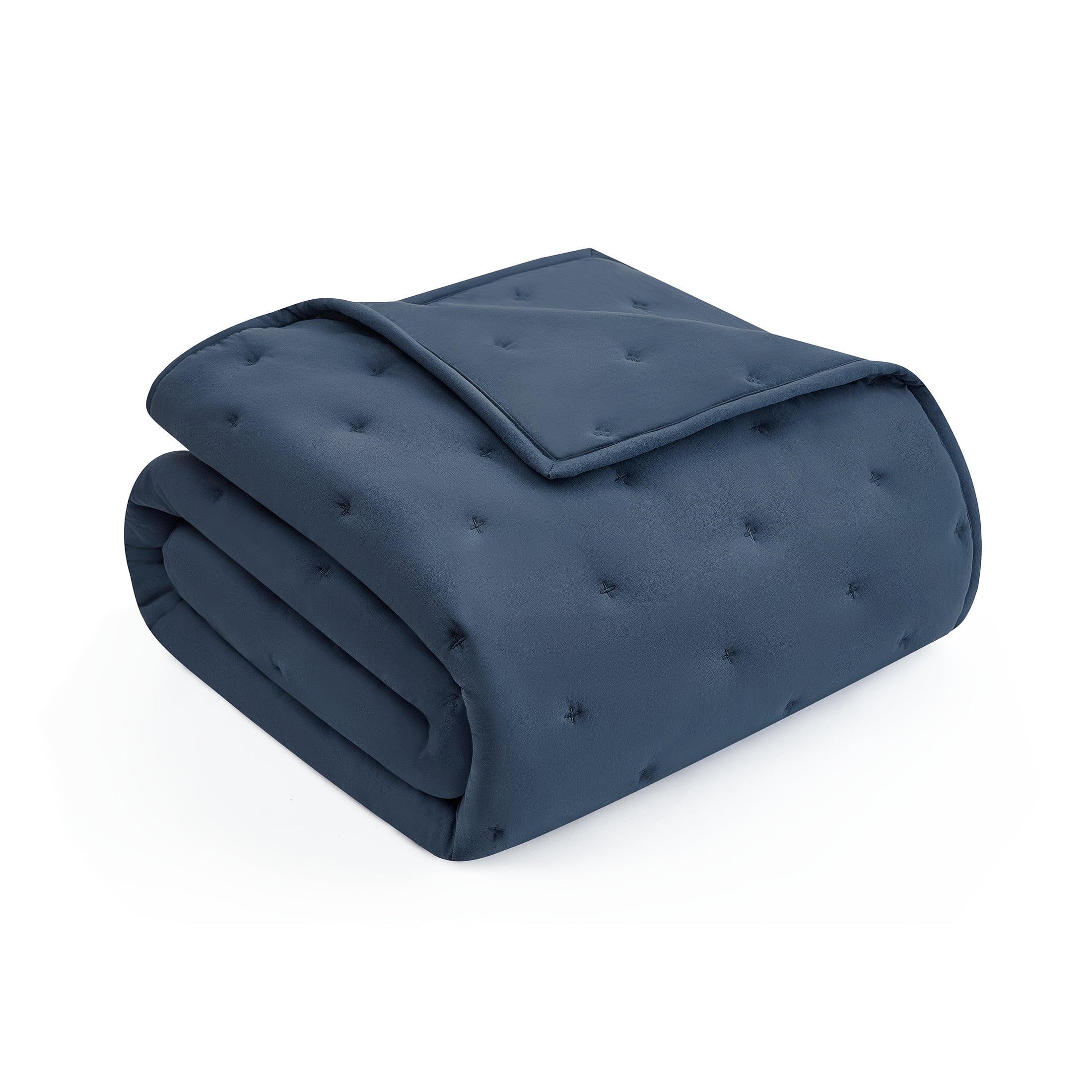Mainstays Full/Queen Comforter Set, All-Season, 3-Piece, Navy