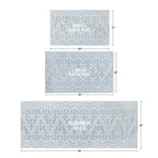 Beautiful Floral Block Scallop 2 Piece Bath Rug Set by Drew Barrymore, Hydrangea Blue, 17" x 24" & 20" x 30"