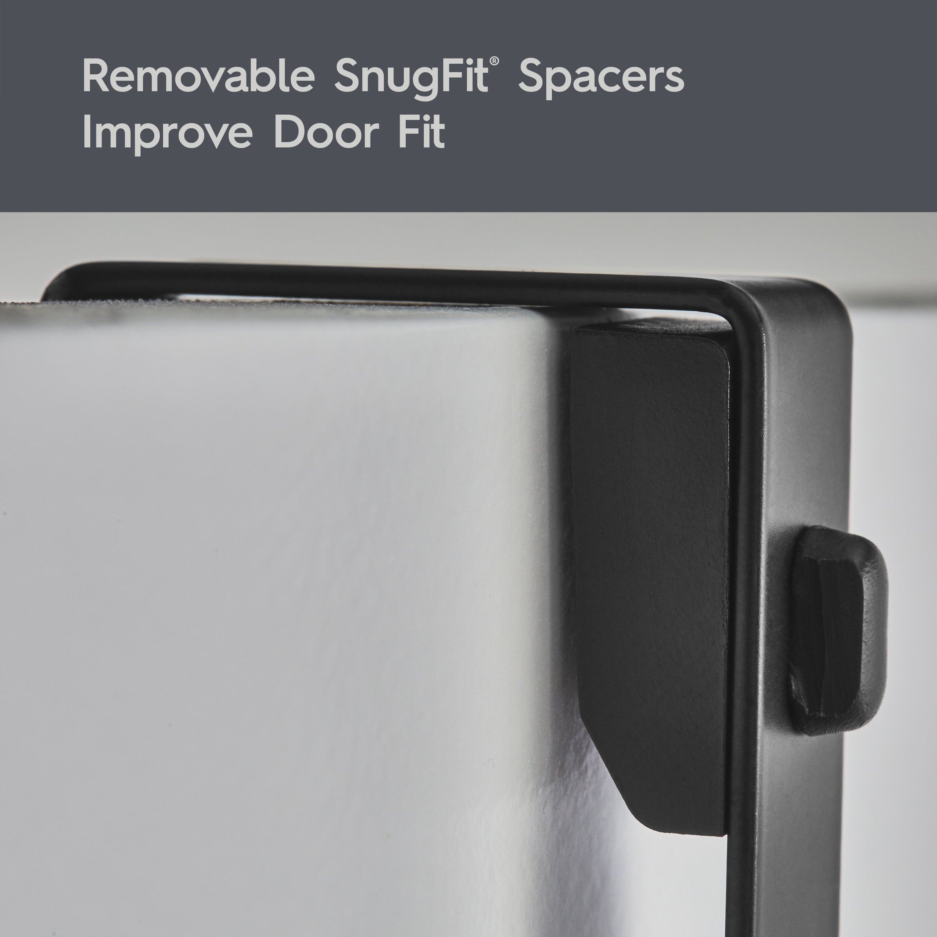 Better Homes & Gardens SnugFit Over-the-Door Hanging Hooks, 6 Double Hooks, Matte Black