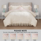 Mainstays All in One Reversible Comforter and Sheet set- 11 Piece, Queen, Cream Ruffle
