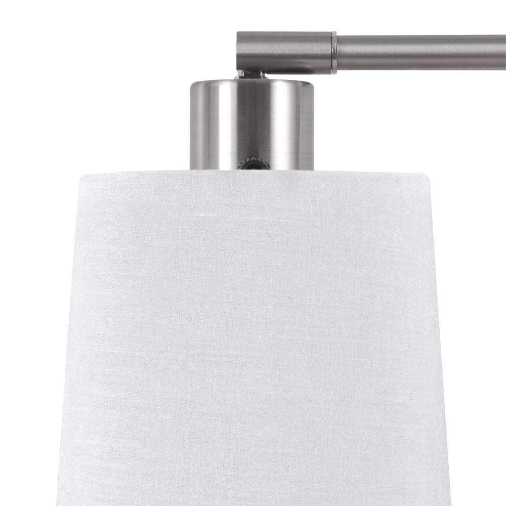 Better Homes & Gardens Modern Desk Lamp with Outlet, Brushed Nickel Base & Fabric Shade, 18.26 Inches