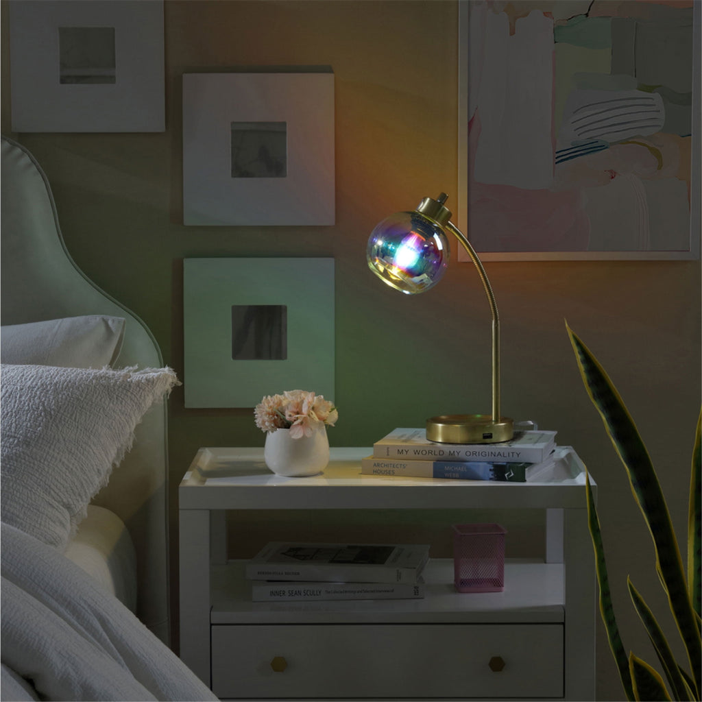 Mainstays Iridescent Orb Lamp, Gold
