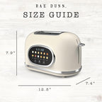 Rae Dunn Toaster, Digital Retro Stainless Steel with 6 Shade Settings, Cream