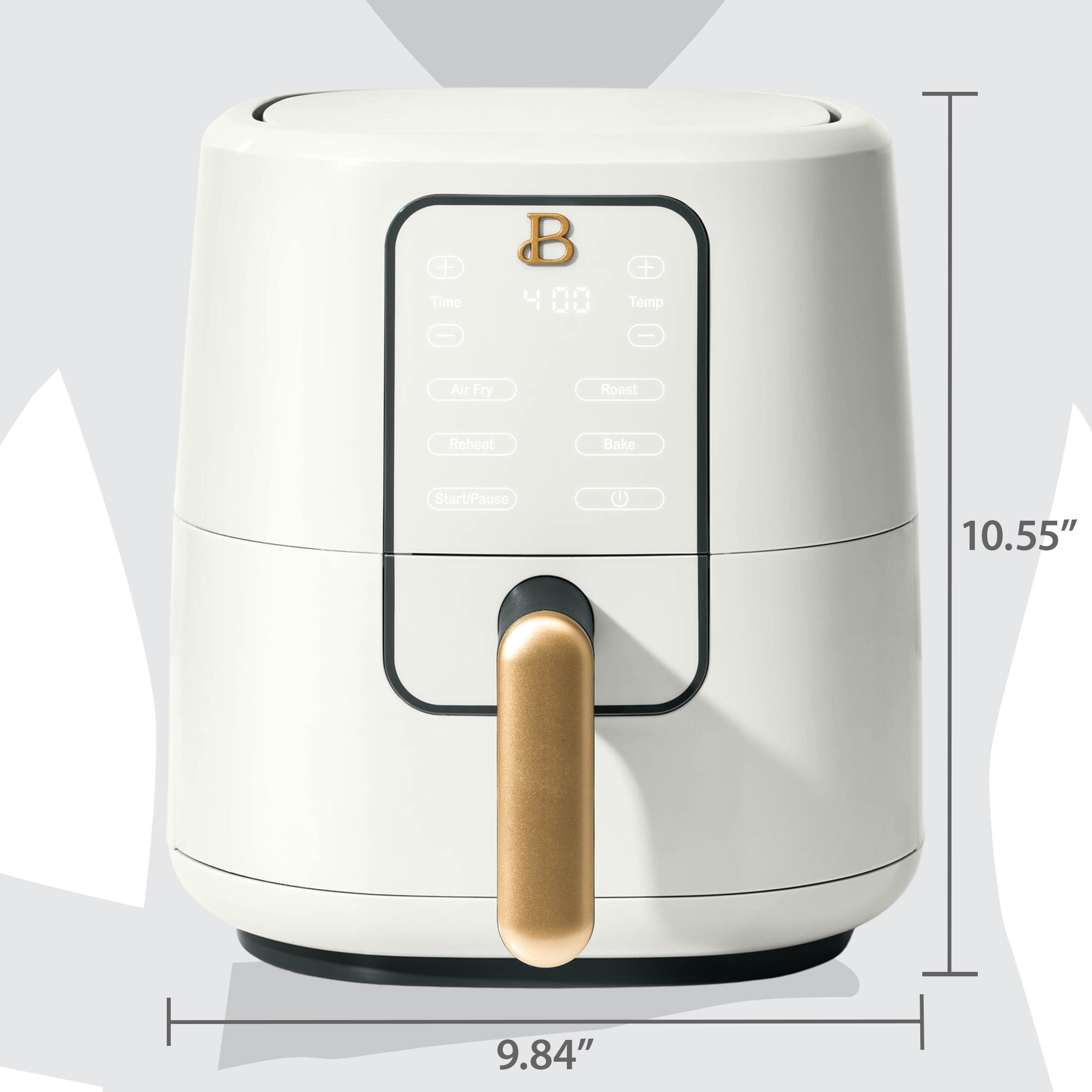 Beautiful 3 Qt Air Fryer with TurboCrisp Technology, EverGood Ceramic Nonstick Coating, White Icing by Drew Barrymore
