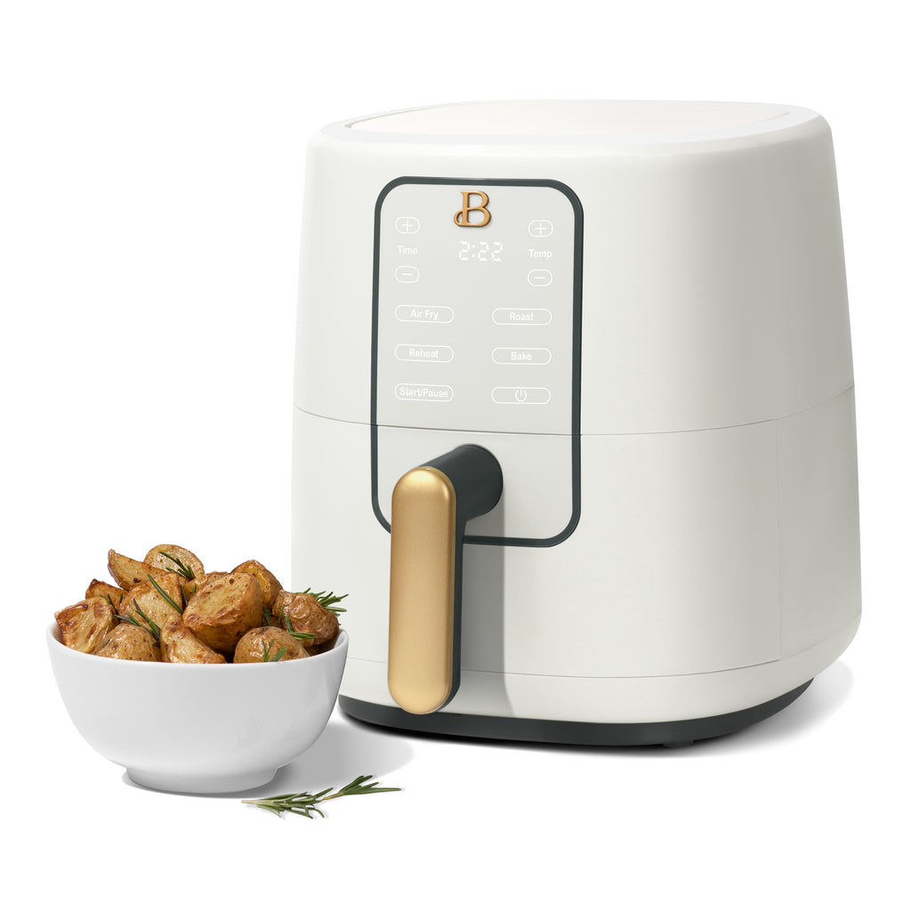 Beautiful 3 Qt Air Fryer with TurboCrisp Technology, EverGood Ceramic Nonstick Coating, White Icing by Drew Barrymore