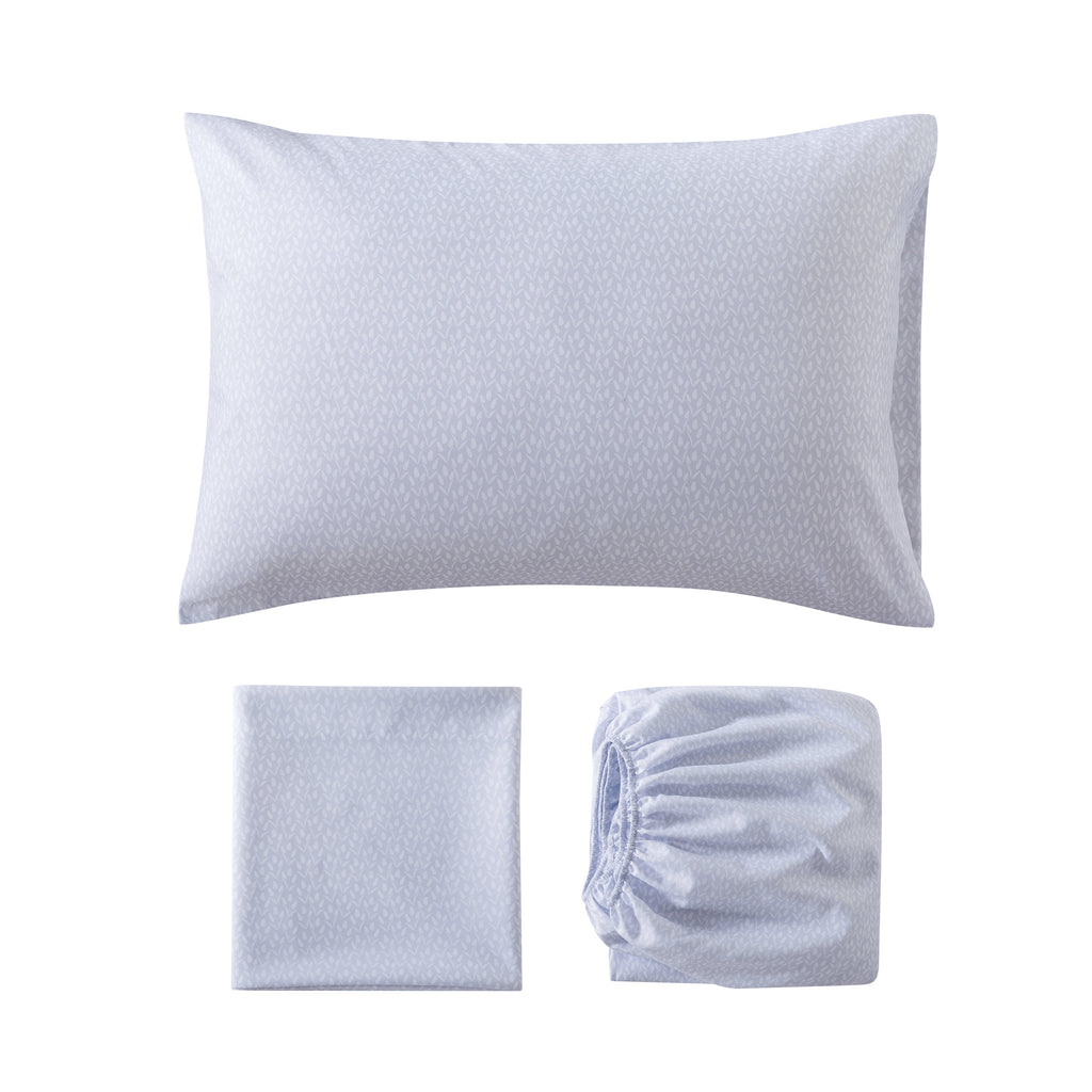 Campus Comforts by New Sega Home 2-Pack Microfiber Sheet Set, One Print, One Solid, Flora, Lilac, Twin-XL