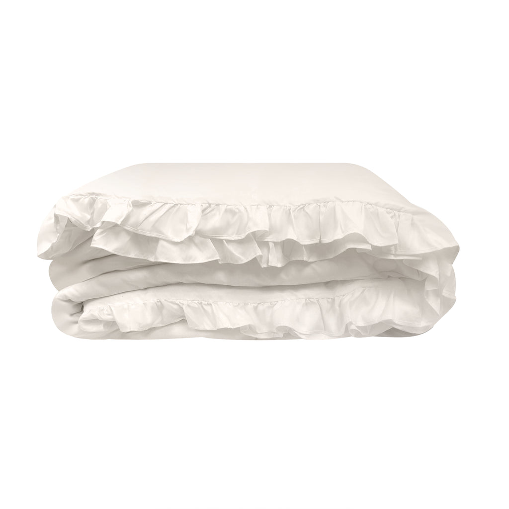Mainstays All in One Reversible Comforter and Sheet set- 11 Piece, Queen, Cream Ruffle