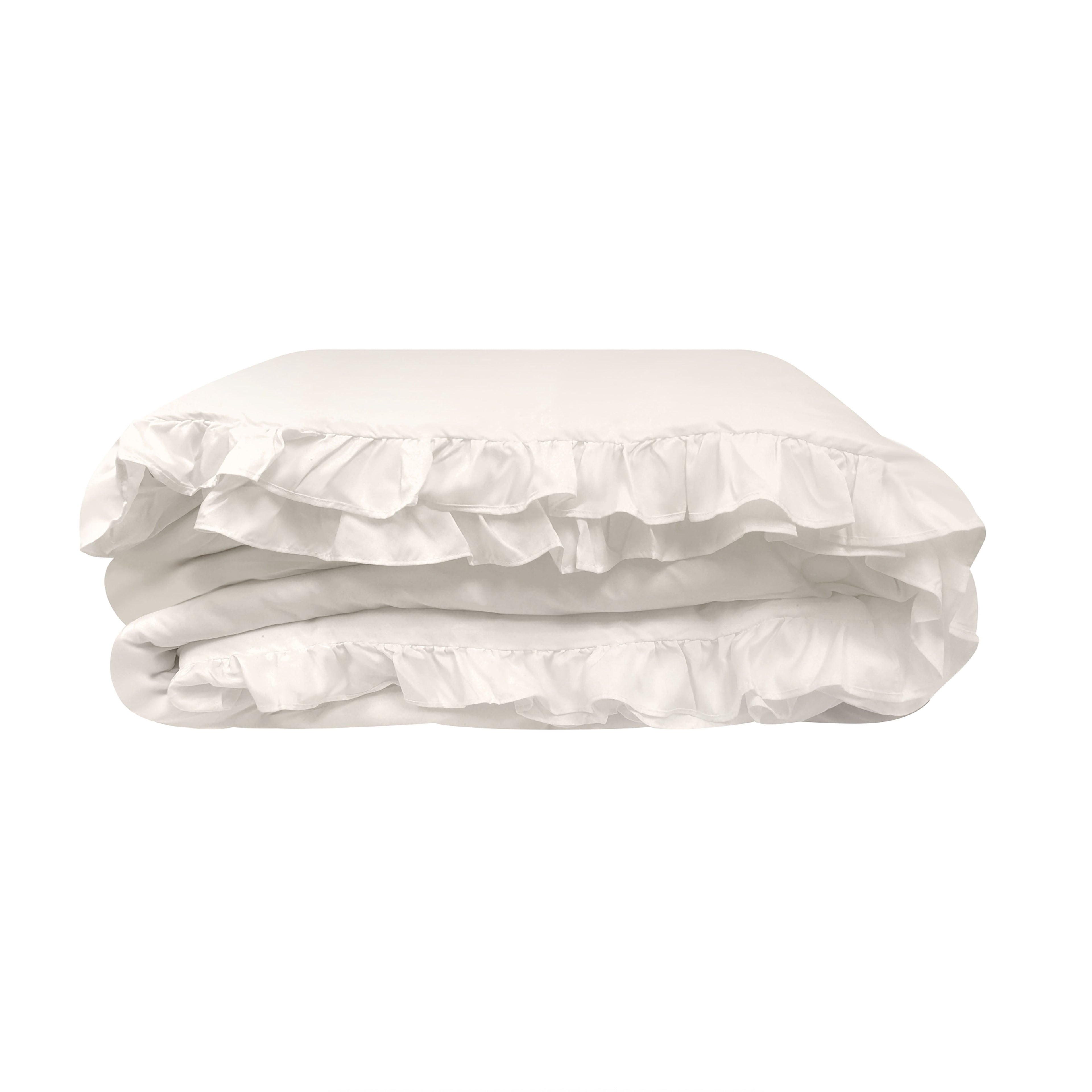 Mainstays All in One Reversible Comforter and Sheet set- 11 Piece, Queen, Cream Ruffle