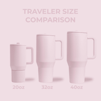 HydroJug Traveler 40 oz Water Bottle, Stainless Steel Insulated Tumbler with Flip Straw and Handle - Pink Sand