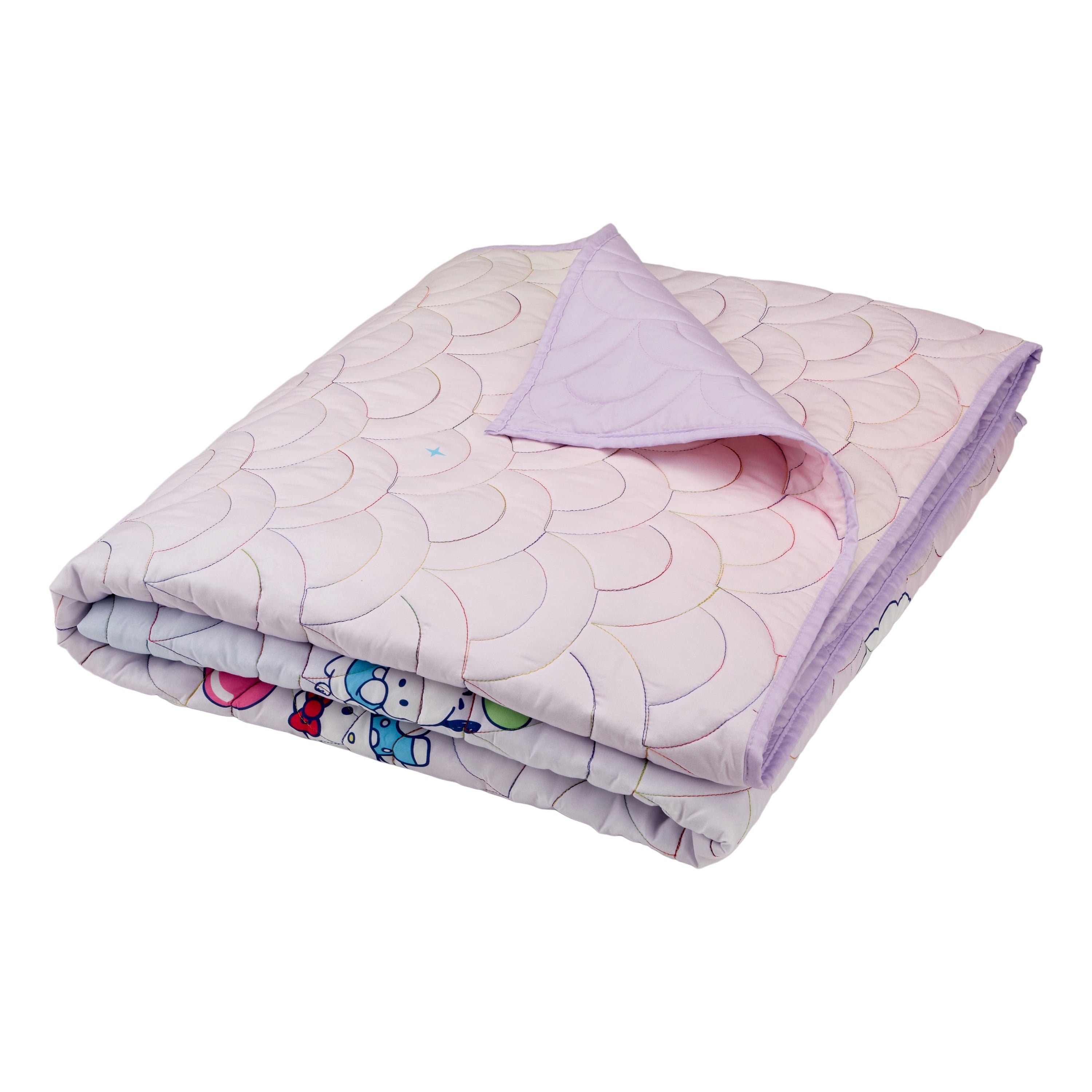 Hello Kitty and Friends Rainbow Ombre 2 Piece Quilt and Sham set, Twin/Full