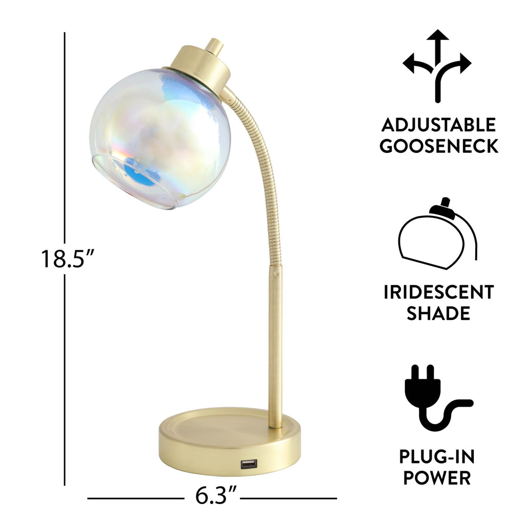 Mainstays Iridescent Orb Lamp, Gold