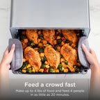 Ninja Flip Toaster Oven & Air Fryer, 8-in-1 Functionality, Storage Space, Air Fry Basket, Sheet Pan, Wire Rack & Removable Crumb Tray, SP151 Stainless