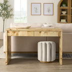 Better Homes & Gardens Lillian Velvet Tufted Ottoman, Beige