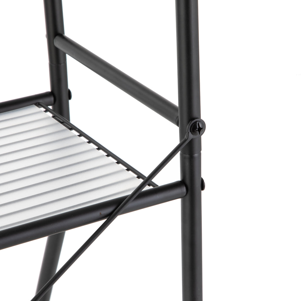 Mainstays Over-the-Toilet Steel Storage Unit with 3 Shelves and Liners, Matte Black