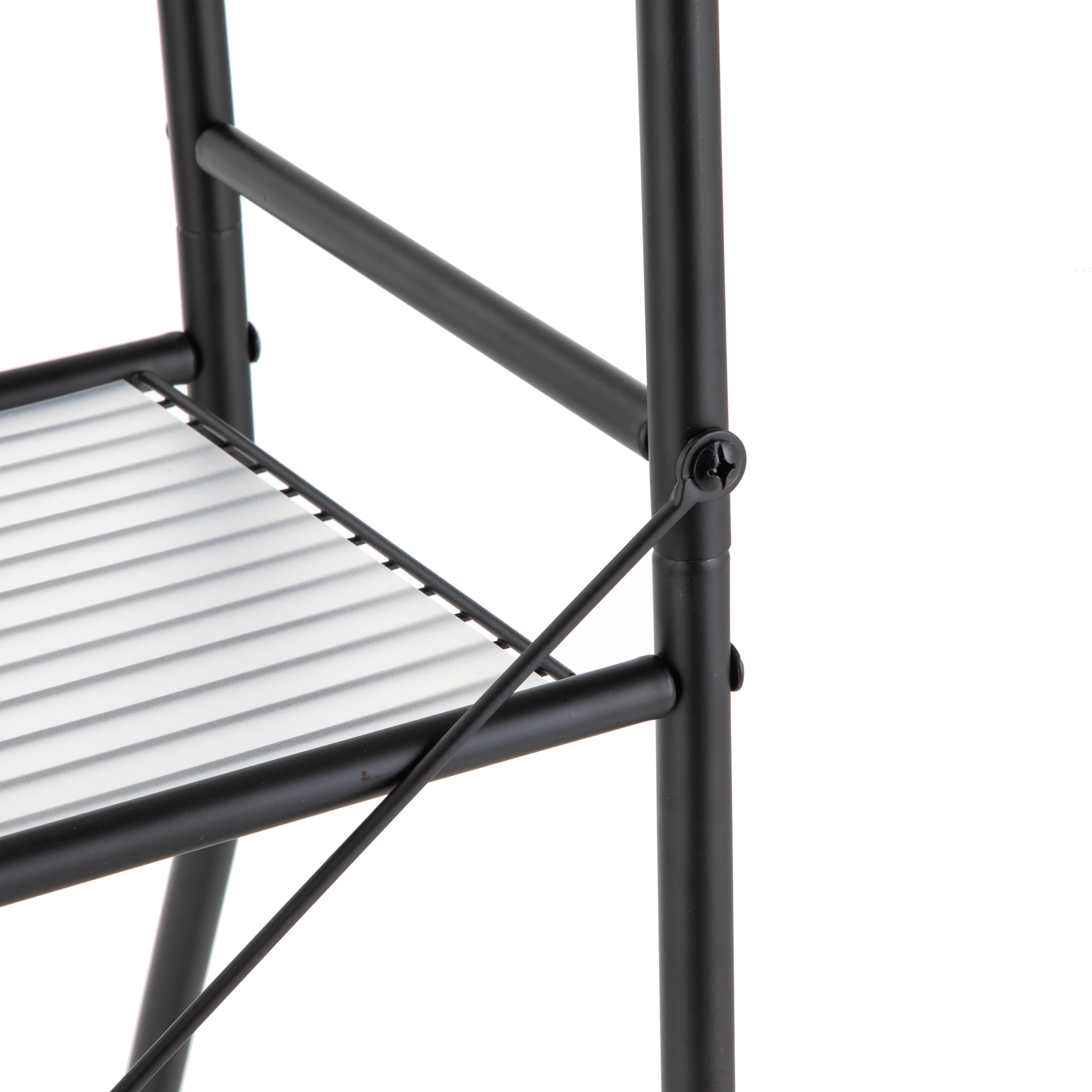 Mainstays Over-the-Toilet Steel Storage Unit with 3 Shelves and Liners, Matte Black