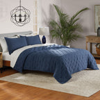 Mainstays Full/Queen Comforter Set, All-Season, 3-Piece, Navy