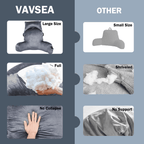 VAVSEA Reading Pillow, Extra Large 31" Backrest Pillow with Arms, Back Pillow with Detachable Neck Roll, 4 Pockets for Watching TV, Bed Rest, Reading, Gaming