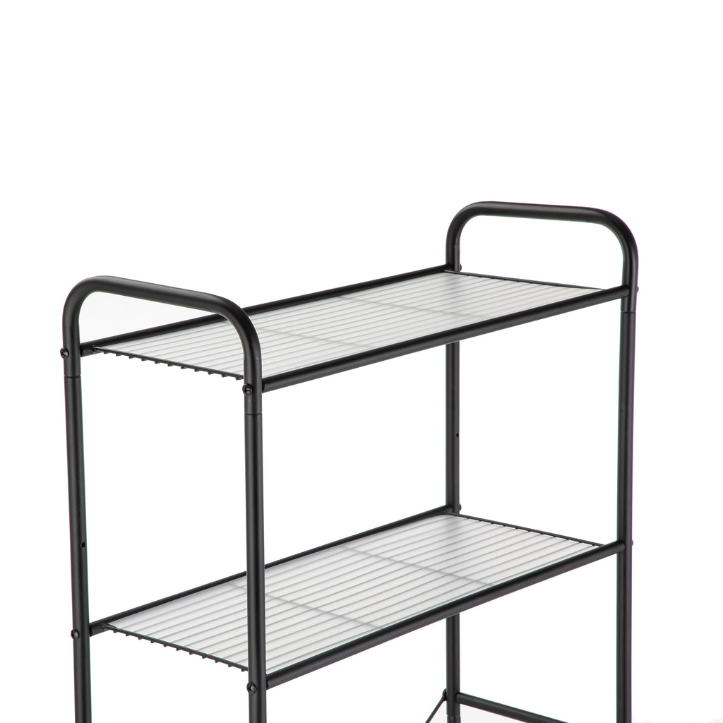 Mainstays Over-the-Toilet Steel Storage Unit with 3 Shelves and Liners, Matte Black