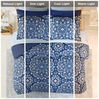 Regency Heights Queen Size Comforter Set, 9-Piece Bed in a Bag Queen, Navy Blue Bedding Comforter Set with Comforter, Flat Sheets, Fitted Sheets with Side Pockets