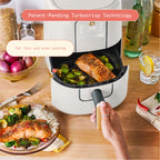 Beautiful 3 Qt Air Fryer with TurboCrisp Technology, EverGood Ceramic Nonstick Coating, White Icing by Drew Barrymore