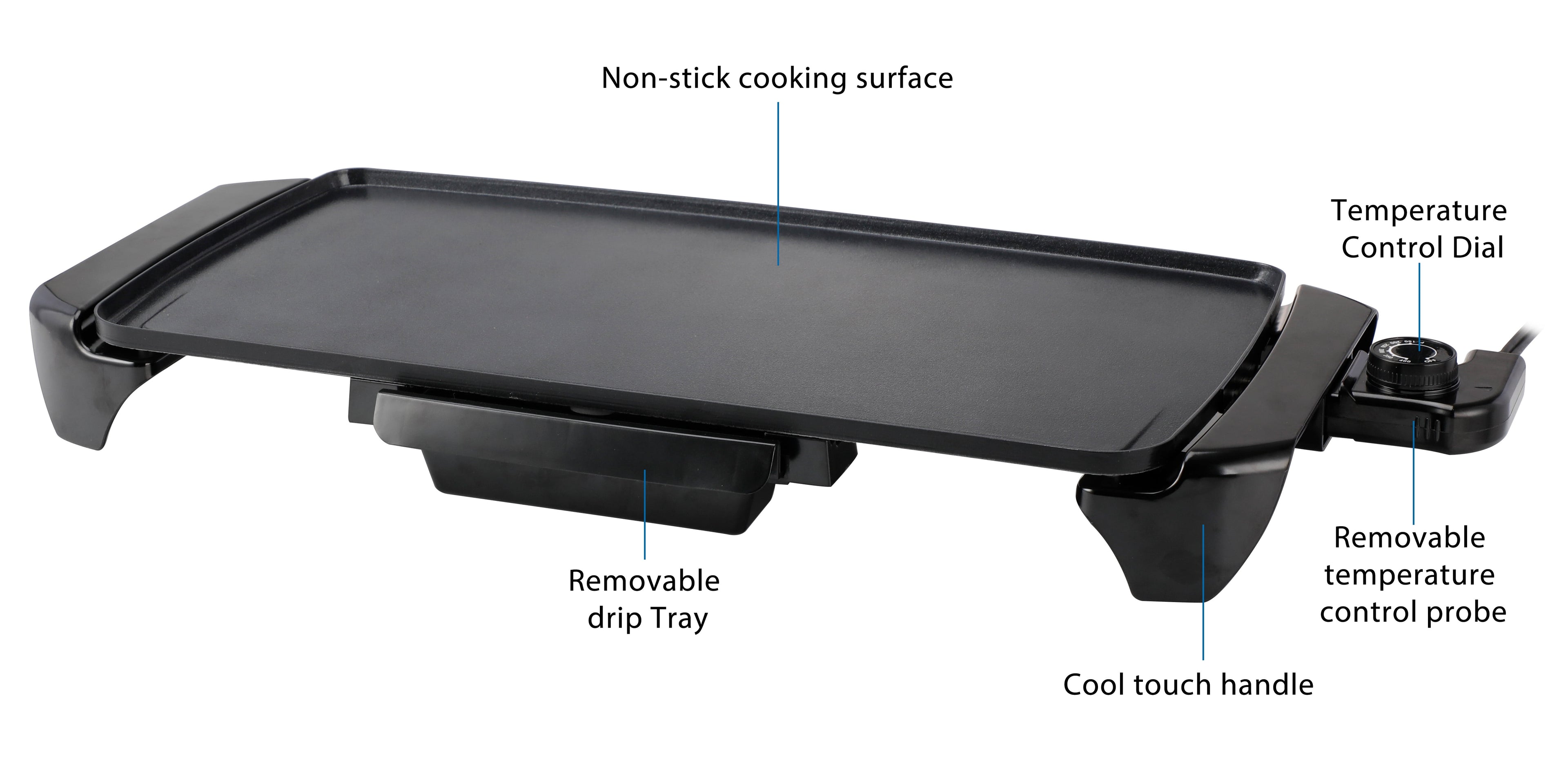 Mainstays 20 inch Electric Griddle - Non-Stick, Temperature Control,1500 W,Ceramic Coating