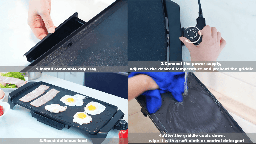 Mainstays 20 inch Electric Griddle - Non-Stick, Temperature Control,1500 W,Ceramic Coating