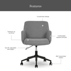 Better Homes & Gardens Lillian Office Chair, Gray