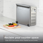Ninja Flip Toaster Oven & Air Fryer, 8-in-1 Functionality, Storage Space, Air Fry Basket, Sheet Pan, Wire Rack & Removable Crumb Tray, SP151 Stainless