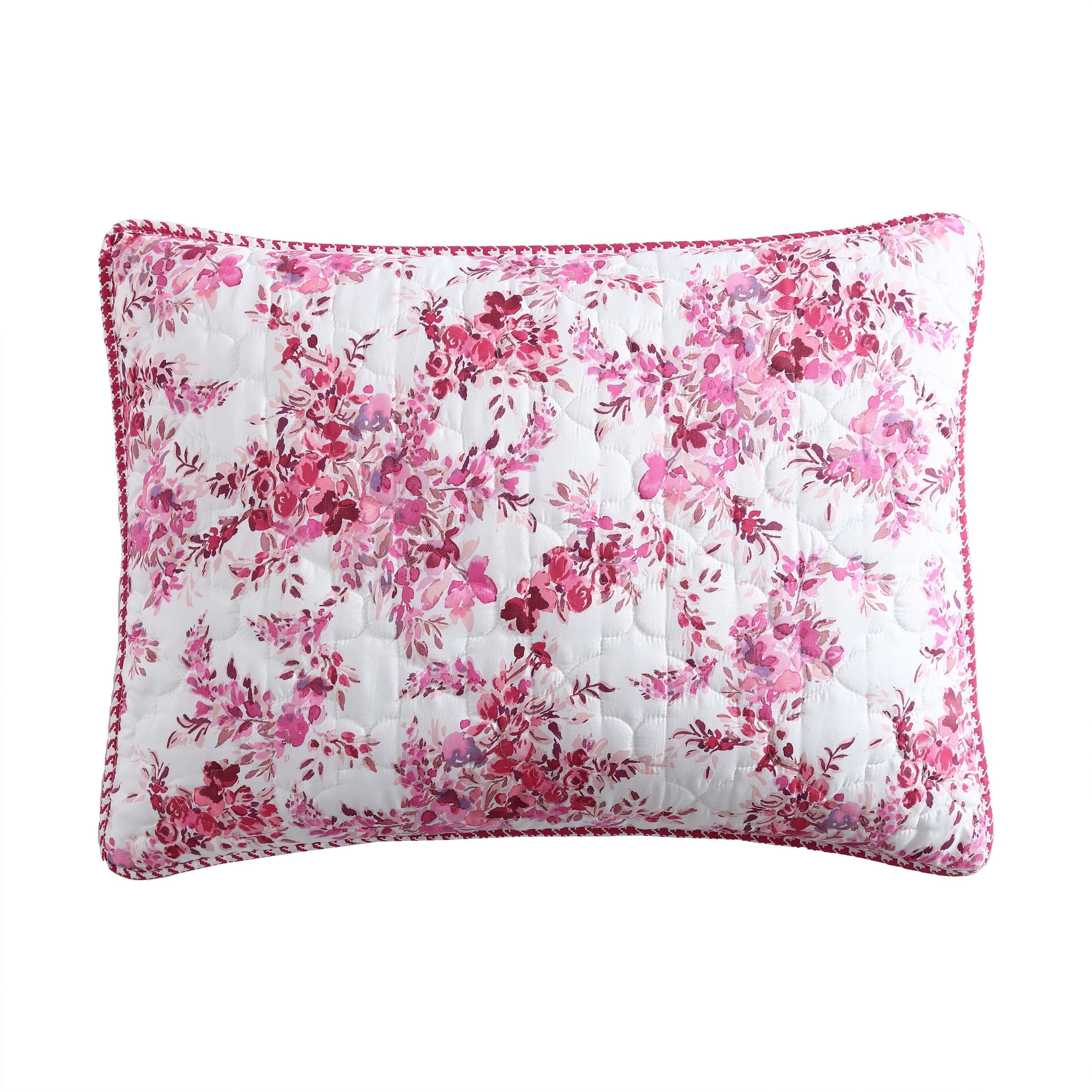 Betsey Johnson Floral Vineyard Pink Reversible Full/Queen Quilt Set