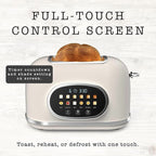 Rae Dunn Toaster, Digital Retro Stainless Steel with 6 Shade Settings, Cream