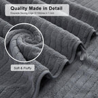 Jessy Home 4 Pack Dark Gray Stripe Large Bath Towels Set Oversized Microfiber Bath Sheet Soft Towel Set