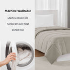 Mainstays Twin/Twin XL Comforter, Down Alternative, All-Season, Stone