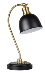 Better Homes & Gardens 18" Black and Gold Desk Lamp, Modern Design