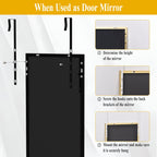BEAUTYPEAK 48"x 14" Full Length Door Mirror Hanging Wall-Mounted Mirrors, Black