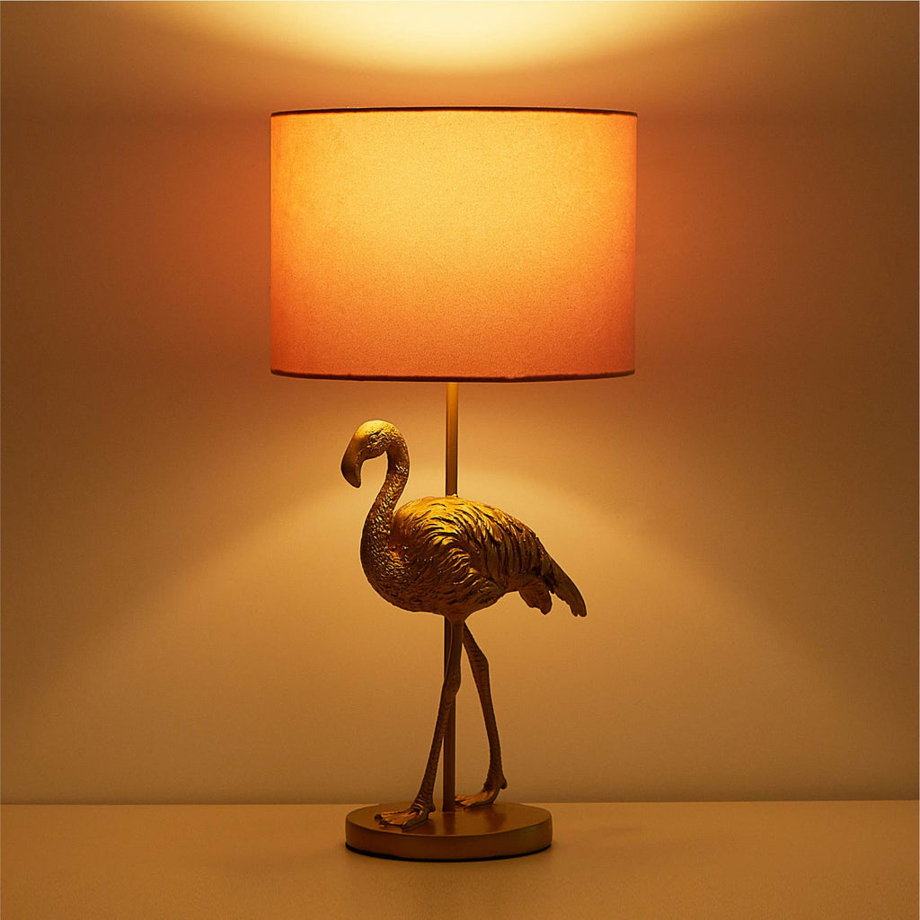 Home Decor Collection Pink Flamingo Brass Table Lamp