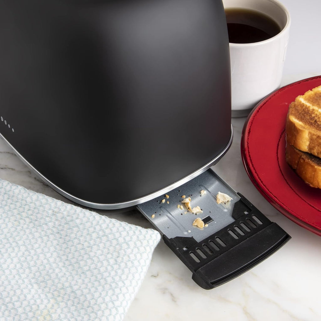 Rae Dunn 2-Slice Toaster, Stainless Steel with 6 Browning Levels, Extra Wide Slots