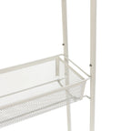 Mainstays Slim 3-Tier Rolling Bathroom Storage Cart with Hooks in White Finish