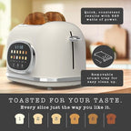 Rae Dunn Toaster, Digital Retro Stainless Steel with 6 Shade Settings, Cream